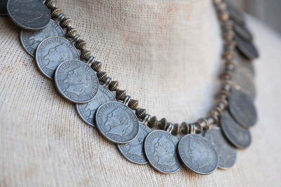 Vintage Parisian Coin Necklace, Vintage Replica C… - image 7