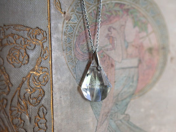 Antique Crystal Charm, Art Deco Crystal Pendant, … - image 8