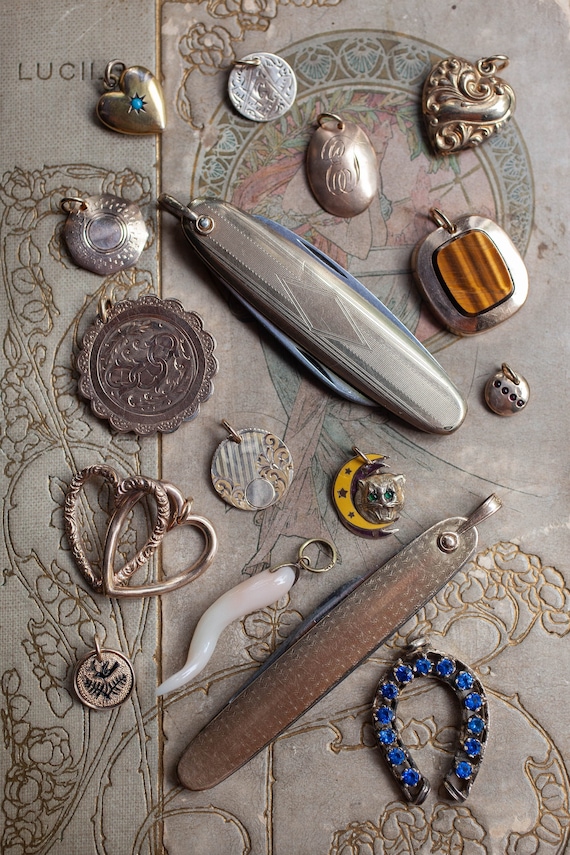 Gold Filled Pocket Knife, Antique Pocket Knife, Art Deco Pocket Knife, Victorian Pocket Knife, Pocket Knife Charm, Gold Pocket Knife