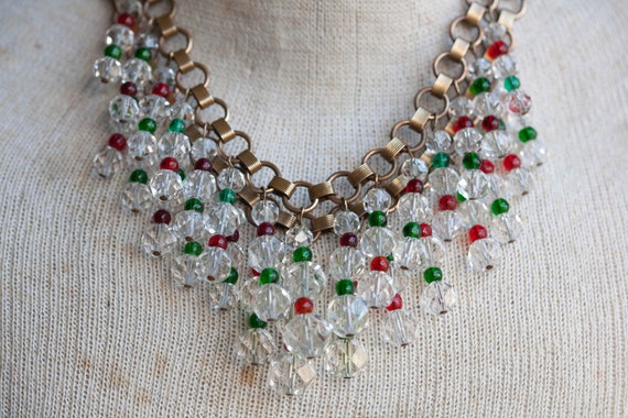 1940's Unsigned Miriam Haskell Bib Necklace, 1940… - image 3