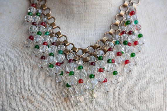 1940's Unsigned Miriam Haskell Bib Necklace, 1940… - image 3