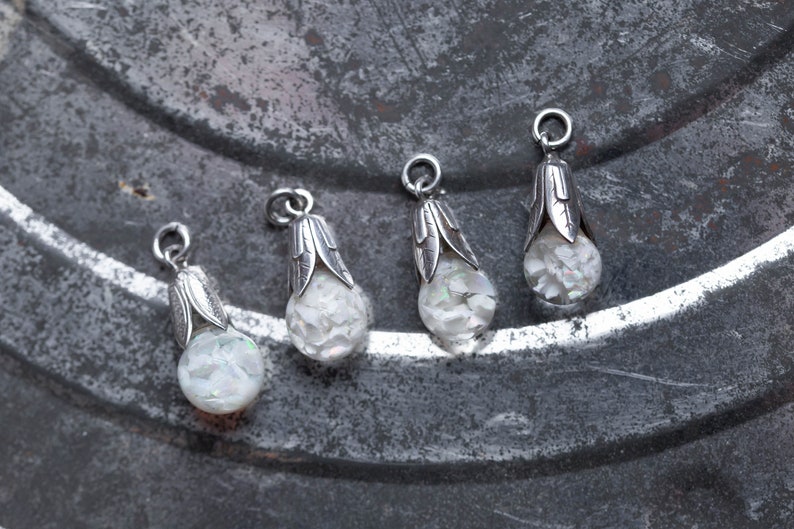 Vintage Floating Opal Pendant, Vintage Opal Necklace, Floating Opal Necklace, Glass Bottle Opal Necklace, Sterling Floating Opal image 8