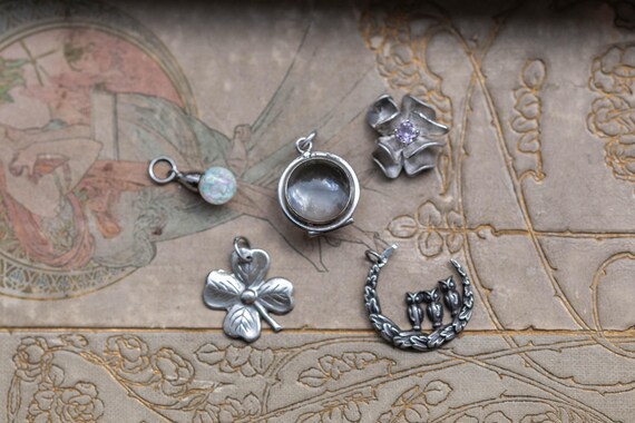 Tiny Floating Opal Charm • Flashy Vintage Opal Dr… - image 4