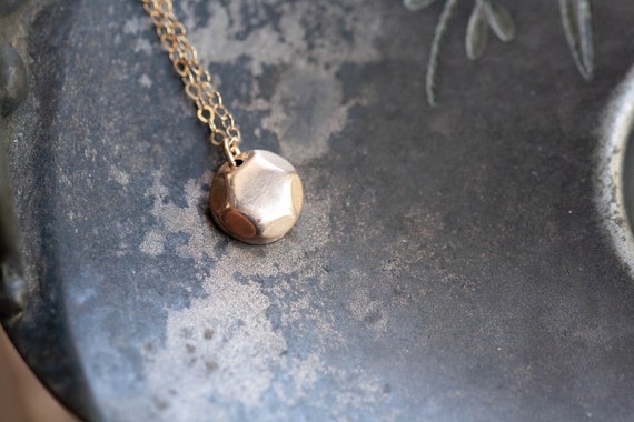 Antique 10K Geometric Mini Charm, Deco 10K Hexagonal Charm, Antique Stacking Charm, 10k Geometric Charm