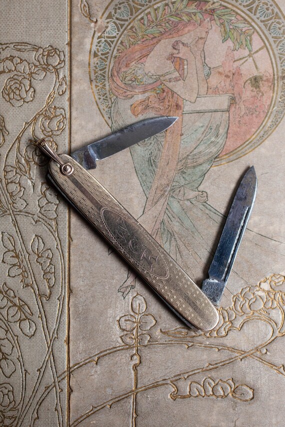 Gold Filled Pocket Knife, Antique Pocket Knife, A… - image 7