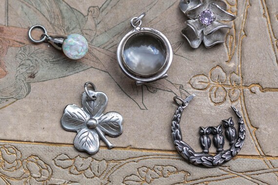 Tiny Floating Opal Charm • Flashy Vintage Opal Dr… - image 5