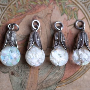 Vintage Floating Opal Pendant, Vintage Opal Necklace, Floating Opal Necklace, Glass Bottle Opal Necklace, Sterling Floating Opal image 1