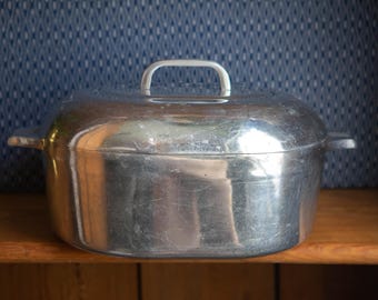 Vintage Wagner Ware Magnalite 4265-P 8 Quart Oval Roaster, Sidney O Dutch Oven with Lid, Cast Aluminum Cookware