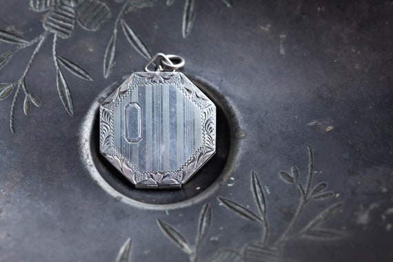 Sterling Deco Locket, Art Deco Locket, Sterling A… - image 4