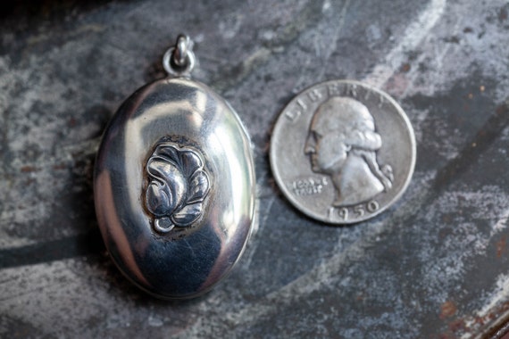 Sterling Art Nouveau Locket, Art Nouveau Locket, … - image 8