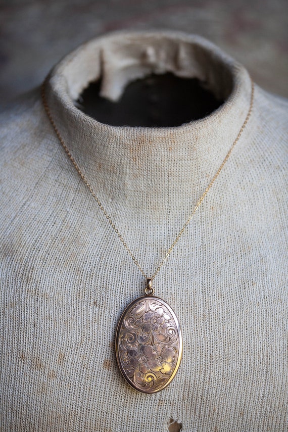 Victorian Gold Filled Locket, Large Oval Victorian