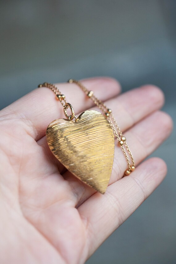 Vintage Gold / Sterling Heart Necklace, Vintage P… - image 6
