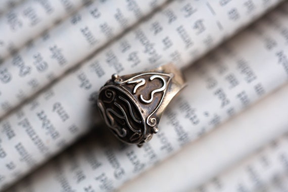 Unique Antique Arabic Silver Ring, Antique Ethnic… - image 3