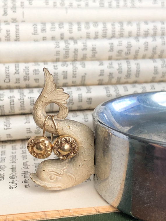 Victorian Gold Filled Earrings, Victorian Gold Ear