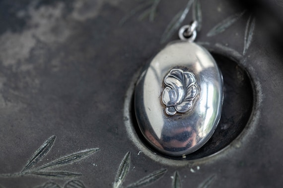 Sterling Art Nouveau Locket, Art Nouveau Locket, … - image 1