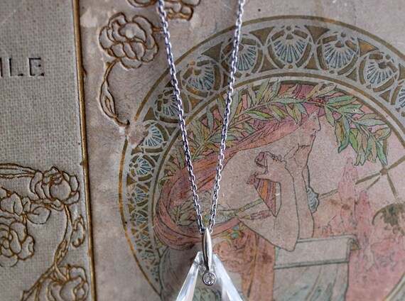 Antique Crystal Charm, Art Deco Crystal Pendant, … - image 4