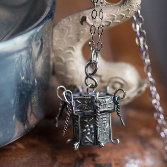 Chinese Export Silver Lantern Charm, Sterling Chin