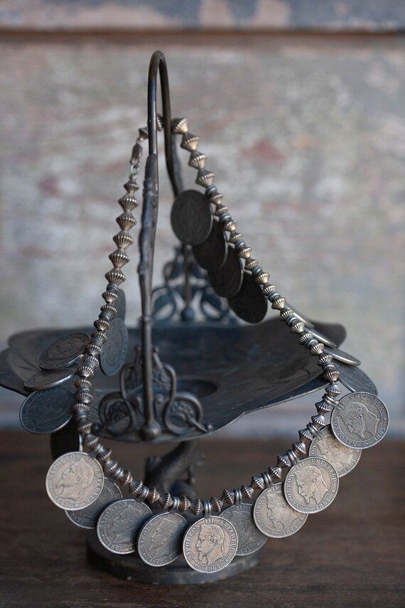 Vintage Parisian Coin Necklace, Vintage Replica C… - image 3