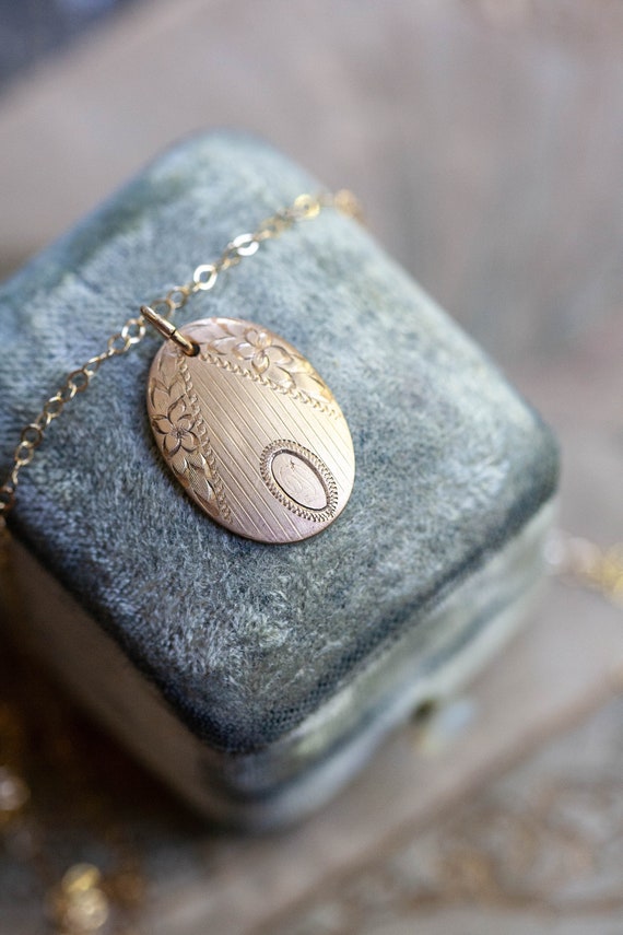 Victorian Gold-Filled Oval Charm, Antique Gold Fil