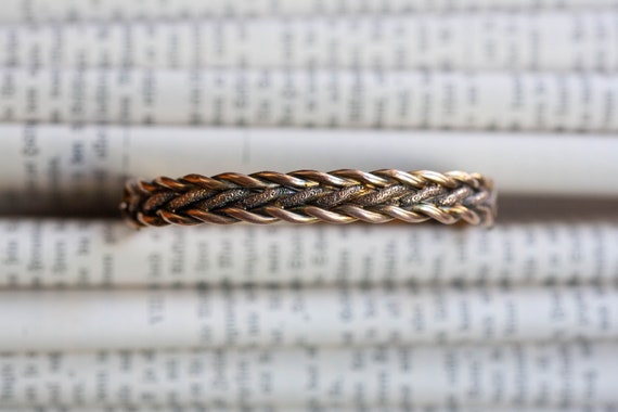 9K Rose Gold Victorian Braid Bracelet, 9K Victorian Bangle Bracelet, Antique Rose Gold Bracelet, Antique Rose Gold Bangle, 9K Victorian