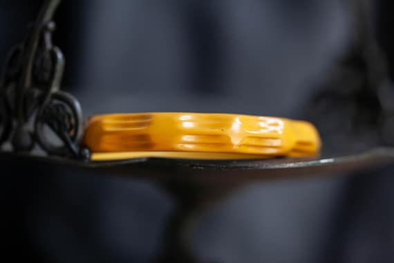 Butterscotch Carved Bakelite Bangle, Carved Branch Bakelite Bangle, Carved Bakelite, Bakelite Bracelet, Vintage Bakelite