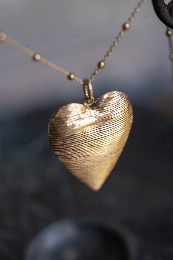 Vintage Gold / Sterling Heart Necklace, Vintage P… - image 5