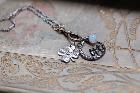 Tiny Floating Opal Charm • Flashy Vintage Opal Dr… - image 8