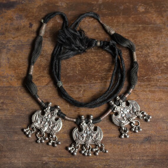 Antique Rajasthani Bell Amulet Necklace, Antique Ster… Gem