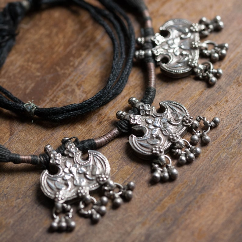 Antique Rajasthani Bell Amulet Necklace Antique Sterling Etsy