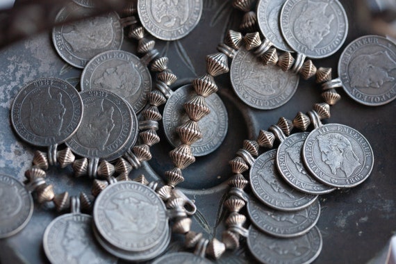 Vintage Parisian Coin Necklace, Vintage Replica C… - image 2