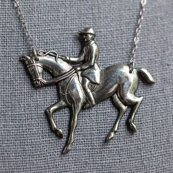 Vintage Equestrian Horse Necklace, Horse Necklace,
