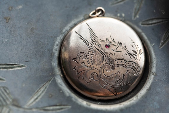 Antique Dragon Locket, Victorian Gold Filled Drago