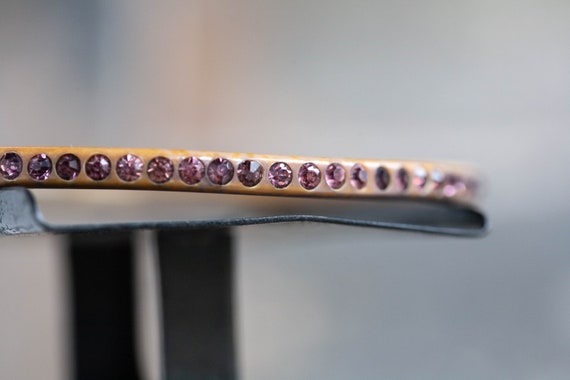 1920's Celluloid Purple Rhinestone Bangle, Antiqu… - image 1