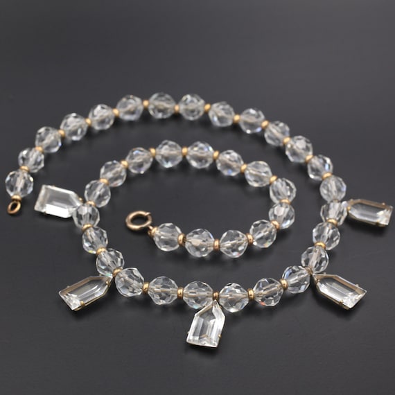 Art deco crystal necklace best sale