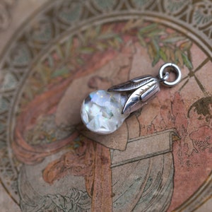 Vintage Floating Opal Pendant, Vintage Opal Necklace, Floating Opal Necklace, Glass Bottle Opal Necklace, Sterling Floating Opal image 6