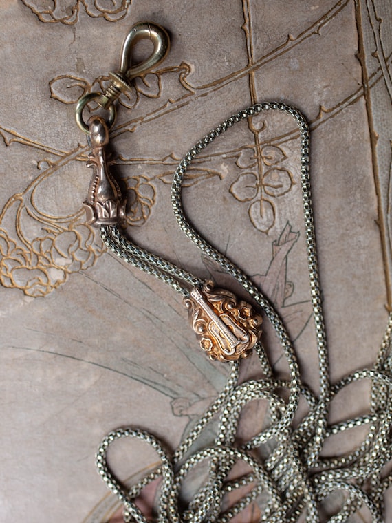 1800's Georgian Guitar Guard Chain, Georgian Box Gold… - Gem