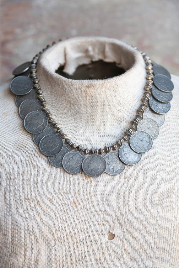 Vintage Parisian Coin Necklace, Vintage Replica C… - image 5