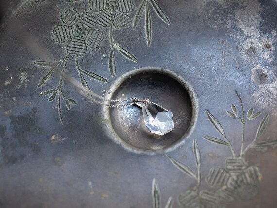 Antique Crystal Charm, Art Deco Crystal Pendant, … - image 1