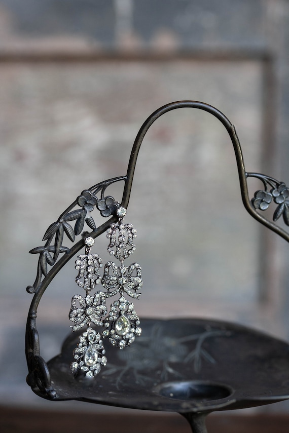 Antique Pendeloque French Earrings, Antique French