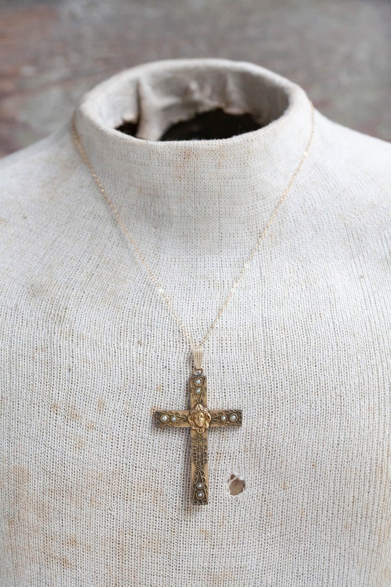 Art Nouveau Maiden Cross, Antique Maiden Cross, N… - image 2
