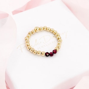 Rubin Stacking Ring: 14k Gold Filled Stretch Bead Daumen Ring