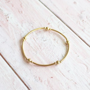 14k Gold Filled Tube Stretch Bracelet, 14k Gold Filled Boho Stretch Bangle, Jewellery Gift For Her, Stackable Gold Bar Bracelet