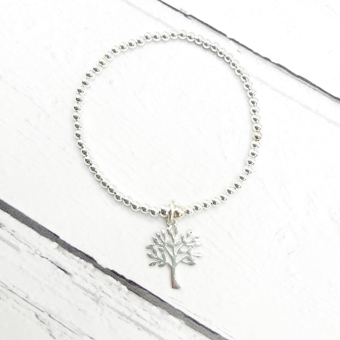 Sterling Silver Tree of Life Bracelet: 925 Boho Stackable Bracelet ...