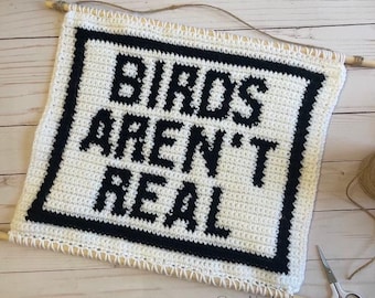 Los pájaros no son un patrón de tapiz de ganchillo real