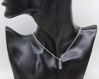 Pendentif Homme TIKI FORCE En Argent Sterling 925 & Onyx - Style Tribal - Sans Nickel - Neuf Avec étiquettes