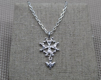 Protestant Cross Pendant, Silver Pendant, Huguenot Cross Necklace, 925 Silver Necklace, Necklace Pendant, Cross Jewelry, Religious Jewelry