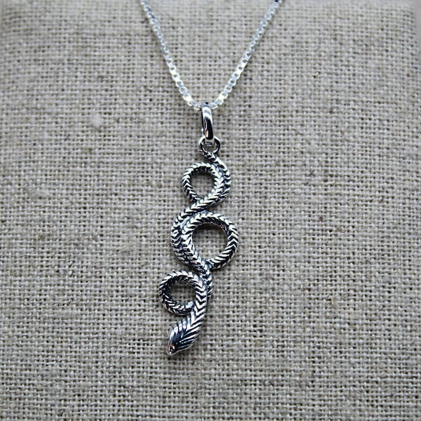 Snake Necklace, Snake Pendant, Silver Pendant, Necklace Chain, Silver Necklace, Animal Pendant, Necklace Pendant, Animal Jewelry