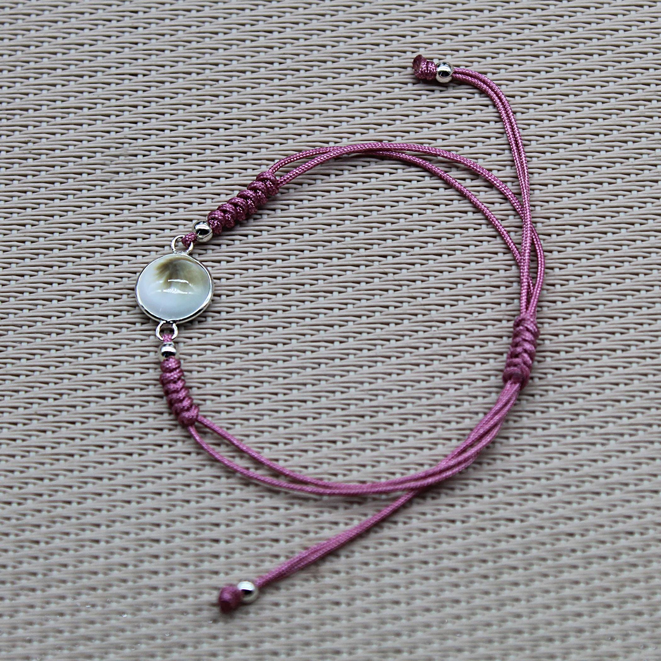 Bracciale Unisex In Macramè Con Occhio Di Santa Lucia In Argento 925, Conchiglia Naturale, Regolabile, Fatto A Mano - 3