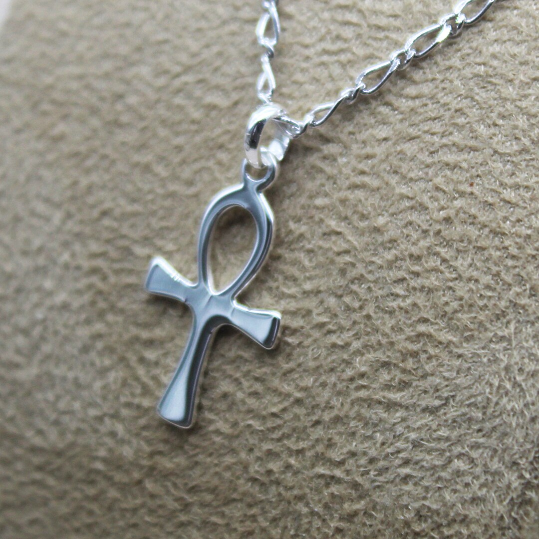 Pendentif Ankh égyptien En Argent Massif 925 - Croix De Vie Avec Chaîne Et Boîte, Neuf Avec étiquettes