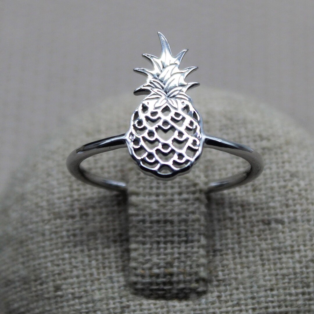 Realfruit Rings Pineapple Ring, Silver Ring Women, Fruit Ring, Food Ring, Botanical ...